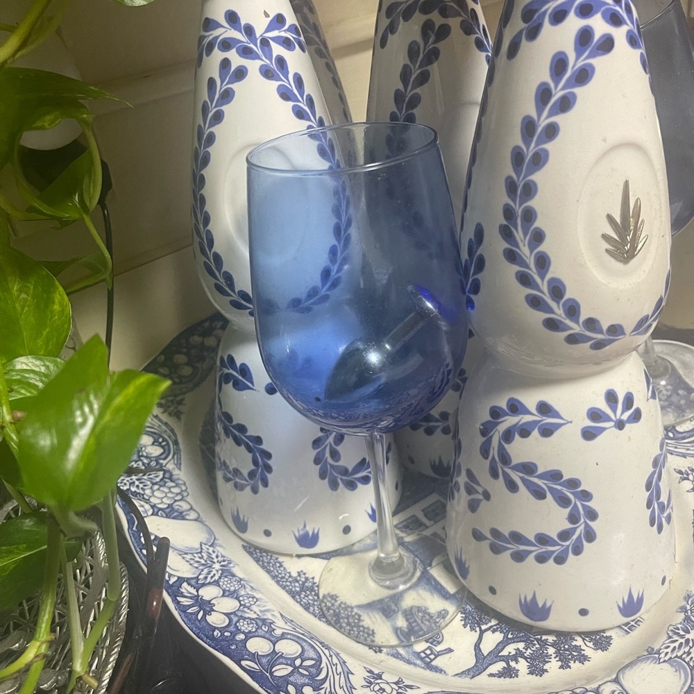 One Empty clase azul tequila bottle